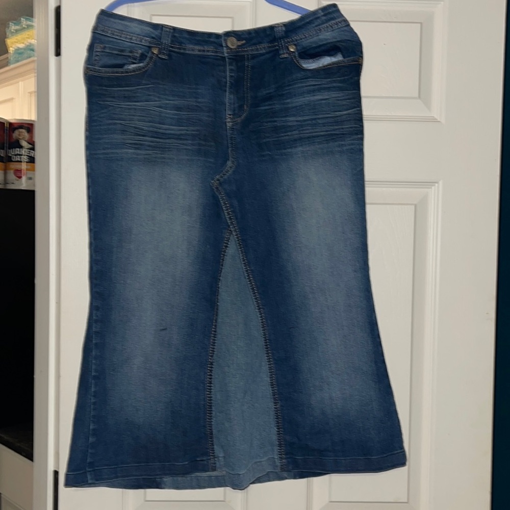 Lei Jeans made into a skirt.